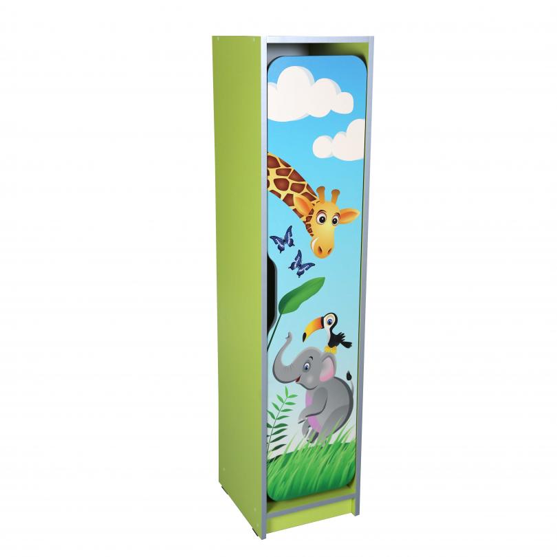 Шафа 1-місна для роздягальні з фотодруком "Савана" корпус, полиці та дверцята з ламінованої ДСП,(ТОВ ‘’АЛМАНТ’’) 322х350х1400 мм